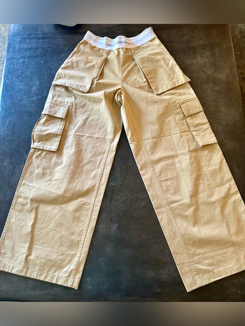 Alexander Wang Beige Wide-Leg Cargo Pants